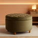 Home Decor | Button Tufted Velvet round Storage Ottoman | Ottoman with Storage for Living Room & Bedroom, Light Sage Green Velvet