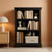 Black Three Tiered Bookshelf With Adjustable Shelves