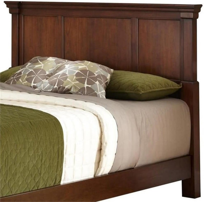52" X 82" Traditional Wood King Headboard with Recessed Frame Moldings and Carved Detailed, Some Assembly Required, in Warm Cherry Brown Finish