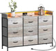 Nine Drawer Dresser With Charging Station Lighting