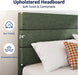 Queen Size Platform Bed Frame with Fabric Upholstered Headboard and Wooden Slats Support, Fully Upholstered Mattress Foundation/No Box Spring Needed/Easy Assembly, Green