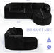 96 Inches Stripe Black PremiumCloudlike Sectional Sofa