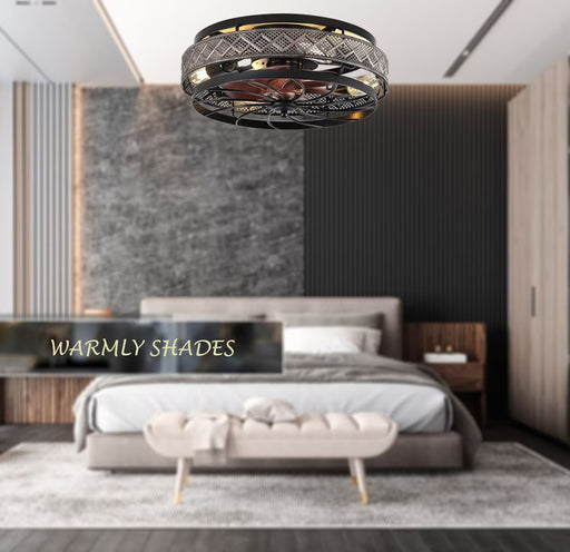 Iron Caged Ceiling Fan with Lights, Pendant Lights for Kitchen Island, Chandelier Lighting Dine Room, Bedroom, Office, Kitchen,Living Room