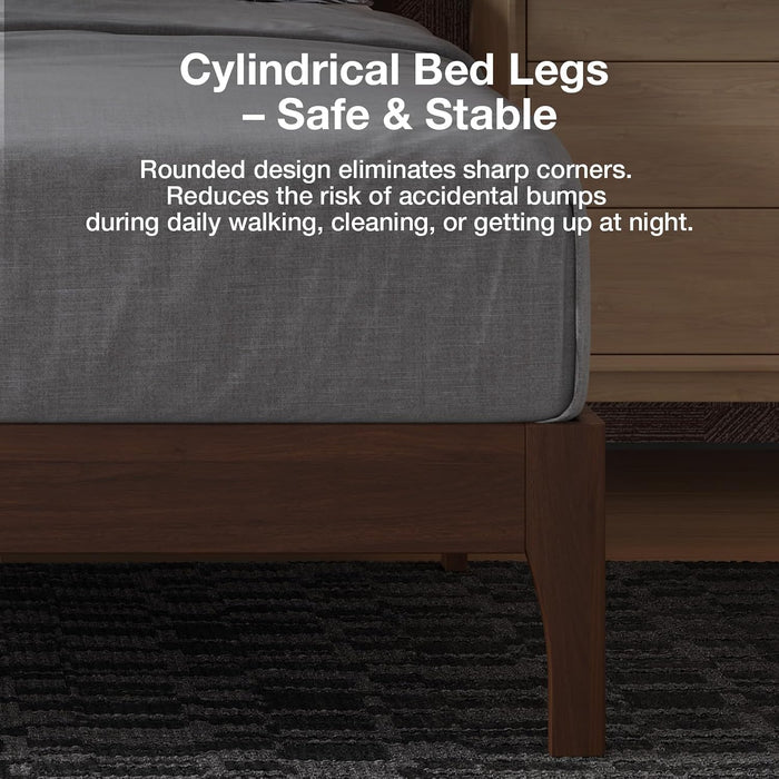 Queen Size Bed Frame with 3-Level Adjustable Upholstered Headboard