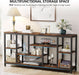 Console Sofa Table, 70.9 Inch Extra Long Table behind Couch with Storage Shelves, 3-Tier Industrial Narrow Entryway Hallway Accent Table for Living Room, Rustic Brown