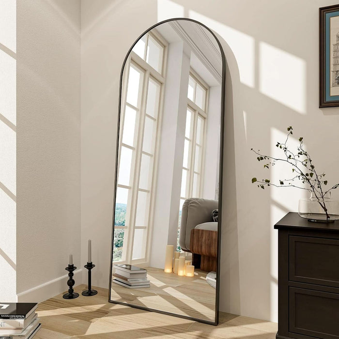65x24Inch ExtraLarge Length Arched Floor Mirror Black