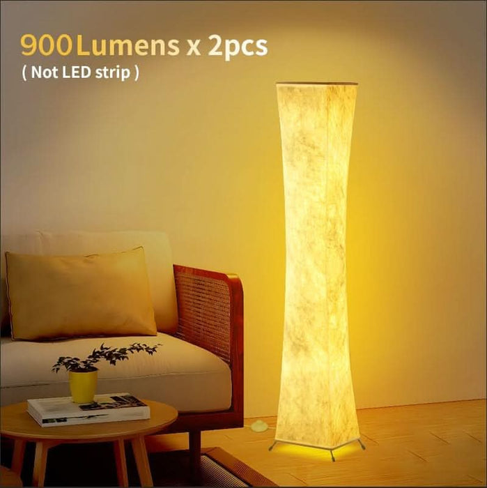 Floor Lamp,1800Lumens,Rgbw 2700K-6500K,Remote Control,2 X 80W Equivalent,E26 Base,Color Changing Standing Lamp for Living Room Bedroom,Duppon Paper,60In