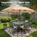 13FT Outdoor Umbrella for Patio, Double Sided Pool Umbrellas with Fade Resistant Canopy, Large Table Umbrella for Deck, Market, Backyard - Beige(No Base)
