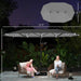 14.4Ft Large Patio Umbrella with 36 Solar LED Lights, Double Sided Outdoor Umbrella with Base Included