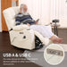 Off-White Power Recliner with Massage & Heat