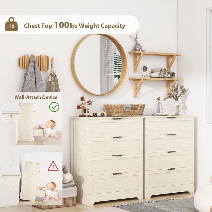 4 Closet Dresser, Farmhouse Dressers & Chests of Drawers, Light Oak