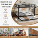 FullOverFull BunkBed ConstructionGrade HeavyDuty WithGuardrails Black Trundle