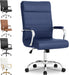 Office Desk Chair,Modern Leather Conference Room Chairs,High Back Home Ofiice Chair,Adjustable Height Swivel Executive Computer Chair with Armrest and Padded Seat,Blue