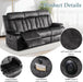 Power Reclining Sofa, 3-Seater Reclining Couch with Massage & Heat, Drop-Down Table, USB & Type-C Charging Ports, Cup Holders, Dutch Velvet, RV & Living Room Reclining Seating