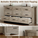 9-Drawer Dresser for Bedroom, Modern Wooden Chest of Drawers with Metal Handles, Anti-Tipping Design, Sturdy and Stable Storage Organizer for Living Room, Entryway, Home Office