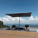 Patio Market Umbrella 6' X 10' Business Semi Auto Lift, Gray