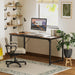 Computer Desk, 63 Inch Office Desk, Gaming Desk with Storage, Writing Desk Work Desk for Home Office, Study, Modern Simple Desk, Large Legroom, Metal Frame, Rustic Brown and Black