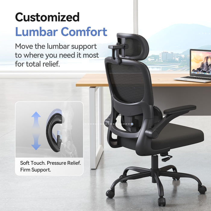 M102 Pro Ergonomic Office Chair, 3D Dynamic Lumbar Support, Black