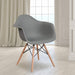 Alonza Series Moss Gray Plastic Chair with Wooden Legs