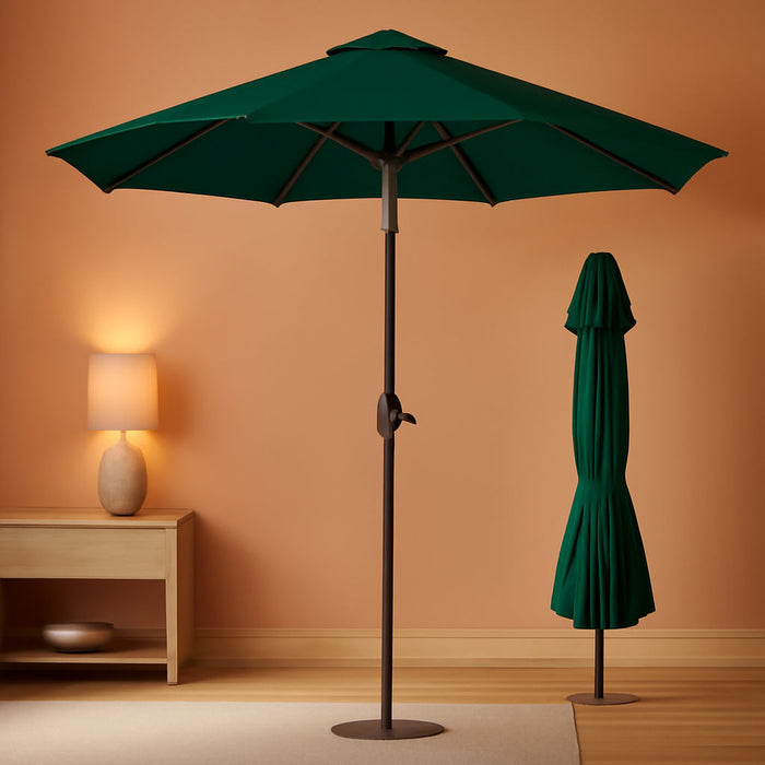 Patiokingdom 10FT Patio Umbrella with Push Button Tilt and Crank, Outdoor Market Umbrella with 8 Fiberglass Ribs, UV Protection Table Umbrella for Pool,Backyard,Garden,Deck