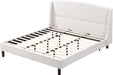 Cordo 44.50" H King Size Bed Set, Upholstered Platform Bed with Wingback Headboard, Solid Wooden Slats Panel Support, No Box Spring Needed, Easy Assembly, Beige