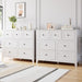 White Contemporary Seven Drawer Dresser For Bedroom