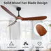 72in Walnut Outdoor Ceiling Fan With Lights