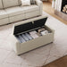 50 Inches Wide Storage Ottoman Bench, Upholstered Foot Rest Stool, Long Bench Footstool, Couch Ottoman, Ottomans for Living Room, Entryway, End of Bed Storage Bench for Bedroom (Beige)