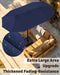 15Ft Patio Umbrella with Base Include, Large Outdoor Double-Sided Rectangle Umbrella with Easy Crank Handle for Poolside, Garden & Deck - Navy Blue