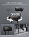 VASAGLE EKHO Collection - Bar Stools Set of 2, Swivel Counter Height Bar Stools with Back, Synthetic Leather with Stitching, Mid-Century Modern, 25.6-Inch Tall Barstools, Ink Black ULBC089B01V2