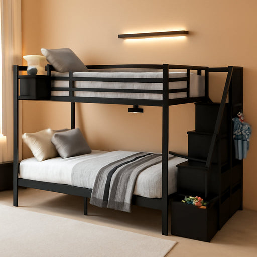 Black Twin Over Twin SpaceSaving BunkBed PremiumEdition