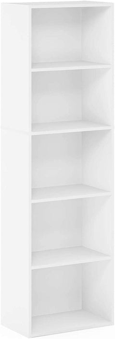 Luder Bookcase / Book / Storage , 5-Tier, White