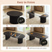 Extendable round Dining Table for 4-8, 39In-77In Long Large Kitchen Table with Fluted Base, Space Saving Modern Farmhouse Oval Dinner Tables for Dining Room, Kitchen, Living Room, Black