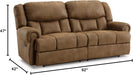 Boothbay Classic Faux Leather 2 Seat Manual Reclining Sofa, Dark Brown