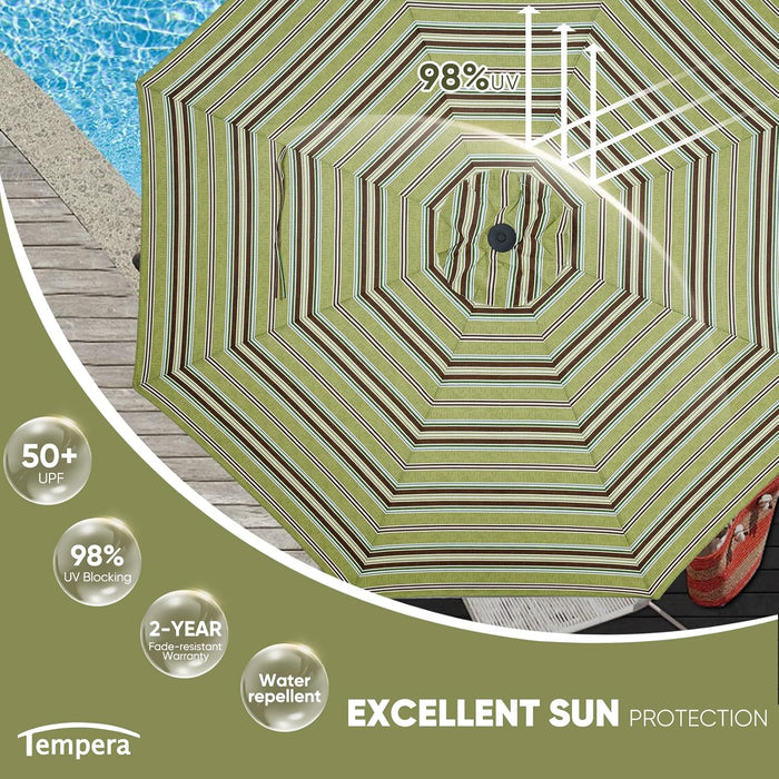 Patio Market Outdoor Table Umbrella with Push Button Tilt and Crank, Large Sun Umbrella with Sturdy Pole & Fade Resistant Canopy, Easy to Set