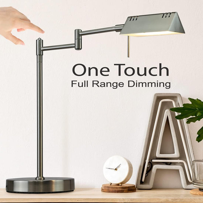 LED Pharmacy Table Lamp Brushed-Nickel Full-Range Dimming
