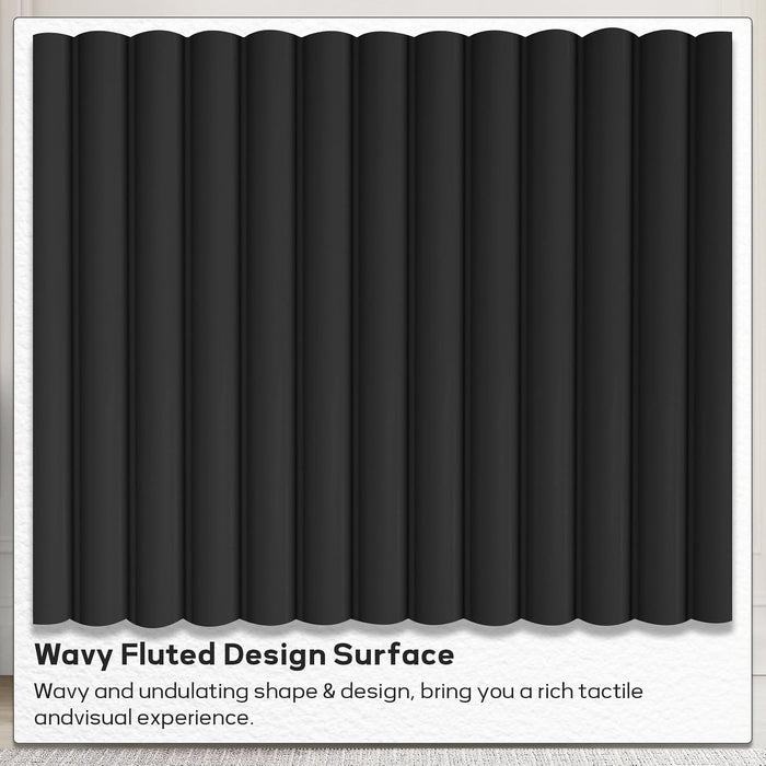 GRAINELL 49.6'' Modern Wooden Dresser with 6 Drawers for Bedroom, (Black)