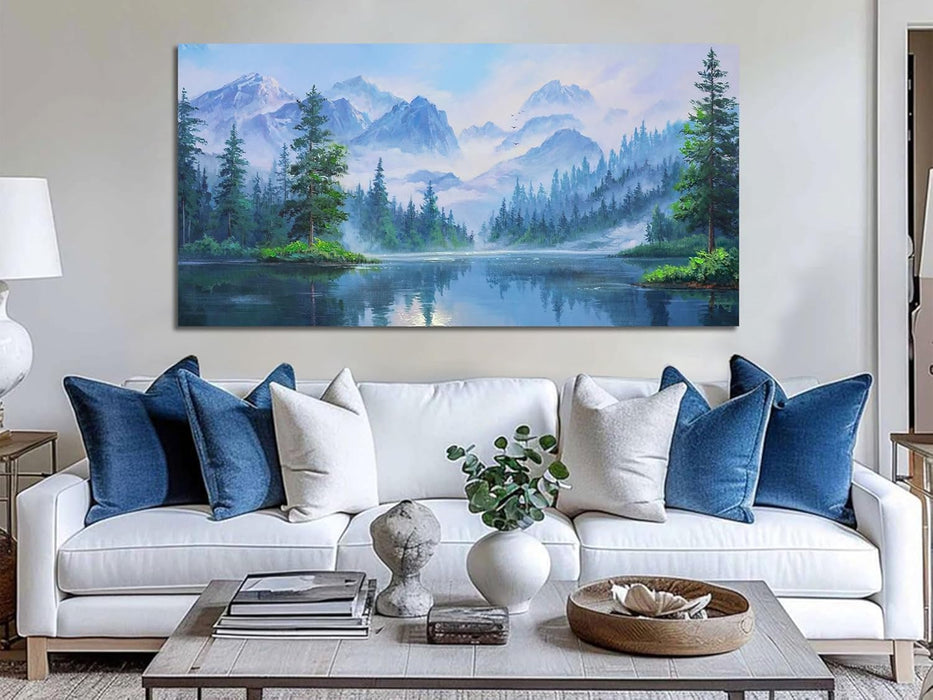 Large Landscape Wall Art Nature Canvas Textured Forest Scenery Pictures Wall Decor Living Room Paintings Artwork Bedroom Home Office,40"X20"