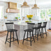 Upgraded Windsor Wooden Black Bar Stools Set of 4, 24 Inch Counter Height Barstools with Spindle Back/Bigger Seat for Kitchen Island
