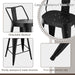 24Inch Outdoor Metal Bar Stools Set of 4 Patio Stool Counter Height Barstools Large Seat Industrial Counter Stool Kitchen Bar Chairs Indoor-Low Back, Black