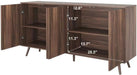 59.2" Buffet Sideboard Cabinet with Storage, Modern Accent Credenza with Adjustable Shelves, 31" H Wood Coffee Bar Console Table for Living Room Kitchen Dining Room TV Hallway, Walnut