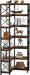 7-Shelf Corner Bookshelf,Large Modern Corner Bookcase, 7-Tier Tall Corner Shelf Storage Display Rack with Metal Frame for Living Room Home Office (Black)