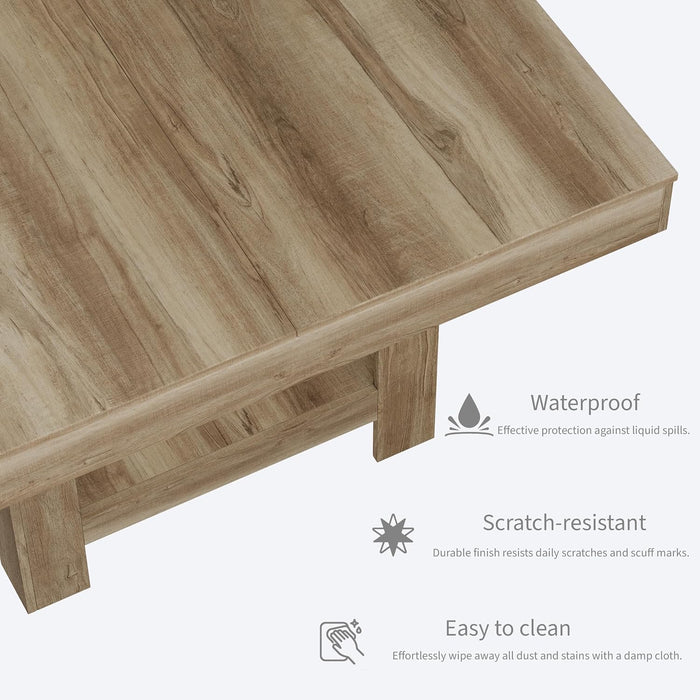 47" Square Dining Table with Triangular Leg, Kitchen Table for 4-6
