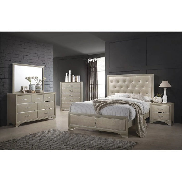 Beaumont Bedroom Set Metallic Champagne