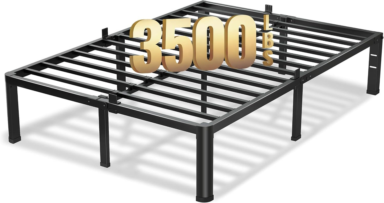 18 Inch Full Bed Frame with round Corners No Box Spring Needed