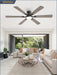 Matte Black Flush Mount Ceiling Fan With Controller
