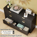 Fluted Dresser for Bedroom with 6 Drawers, 54" Wide Modern Chest of Drawers with Lighting, Wooden Dresser TV Stand with Curved Edges, Closet Organizer for Living Room, Hallway, Black