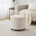 Decor round Ottoman with Storage, round Vanity Chair Stool Ottoman Pouf with Storage for Living Room and Bedroom, Boucle White