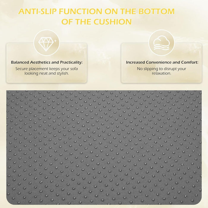 Outdoor Replacement Cushions for Patio Furniture,Water-Repellent Sofa Cushion for 6-Seat Rattan Wicker Sectional Patio Conversation Sets,14-Piece Cushions Set for Outdoor Couch-Gray