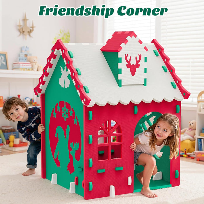 EVA Foam Kids Playhouse, Lightweight Sturdy Puzzle Play Tent for Boys & Girls Ages 3–6, White Roof